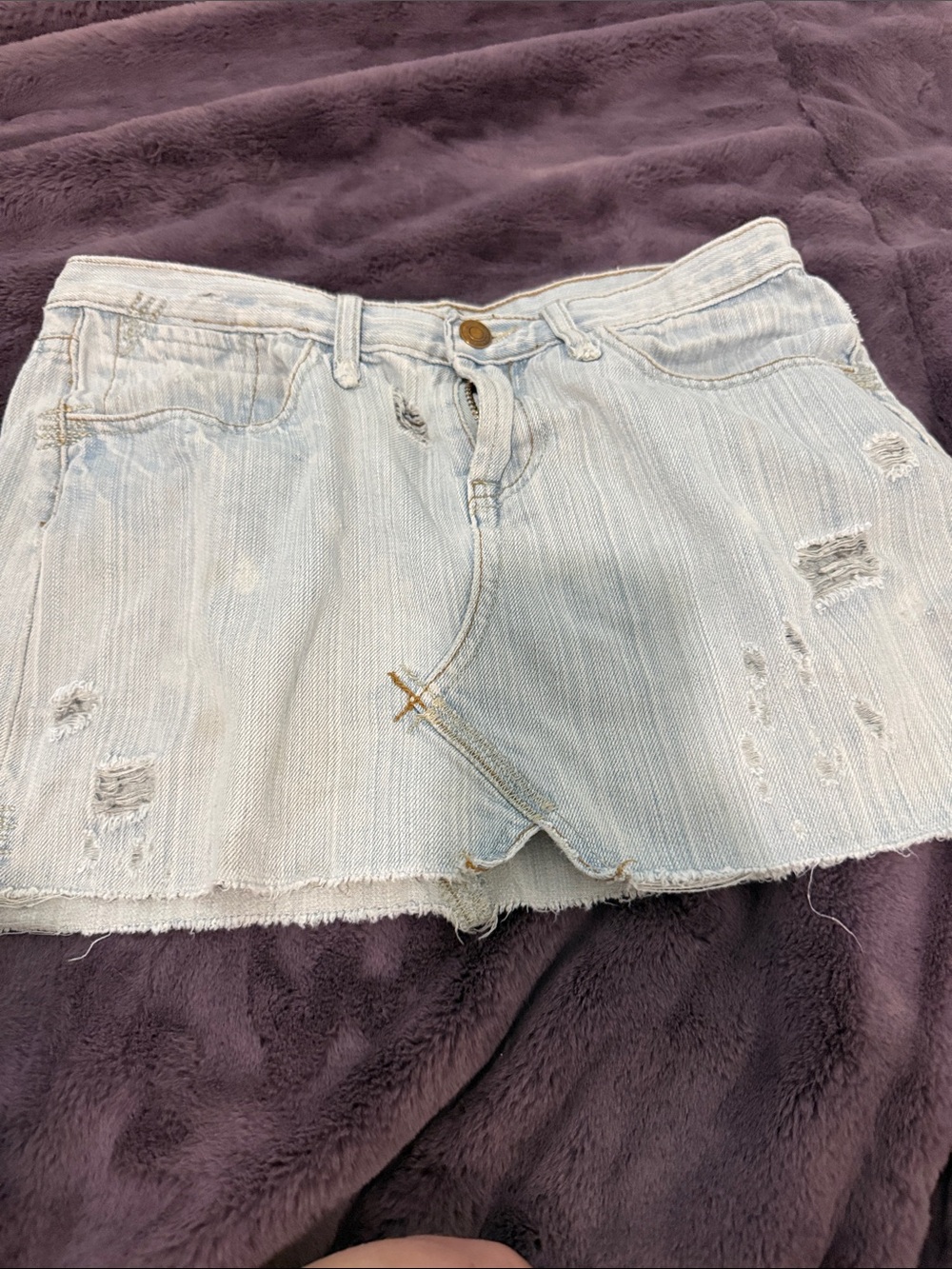 Rue21 Light Blue Distressed Denim Jean Shorts